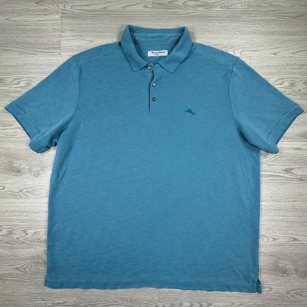 Tommy Bahama Mens Polo IslandZone Emfielder Blue XXL Short Sleeve Logo